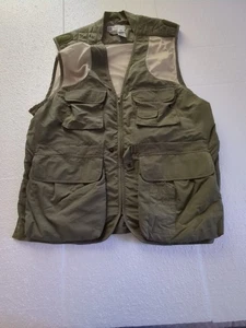 LL Bean Safari Cargo Weste Herren L Regular Beige Baumwolle Fronttasche Full Zip - Bild 1 von 12