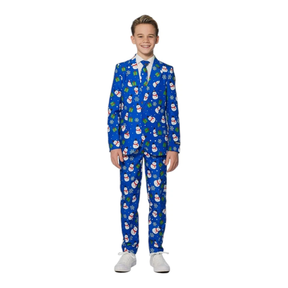 SUITMEISTER 男孩圣诞套装 - 青少年 S、M、L、XL、2XL - 红色或蓝色 - 全新 — 第 1/2 张图片