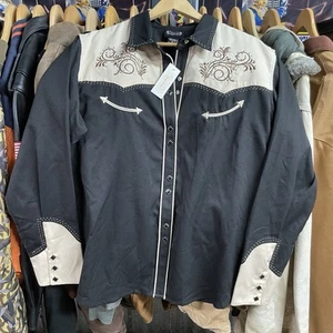 Camisa Shyanne Western Pearl Snap Manga Larga XXL Negra Adornada - Imagen 1 de 10