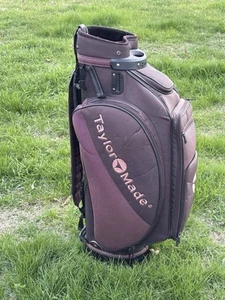 TaylorMade Bubble Tour Golf Cart Staff Bag Burgundy Black 7 Pocket Padded Strap - Picture 1 of 10
