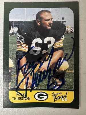 FUZZY THURSTON Signed 1991 Champion Super Bowl II Anniversary Card #29 Packers - Image 1 of 3
