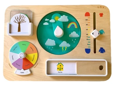 Lovevery Plan Ahead Weather Board Observer Juego Kit Edad 3 Foto 1 de 4