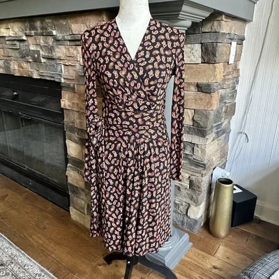 Vestido Diane Von Furstenberg Negro Cachemira Brenda Manga Larga Envolvente Talla XS USADO EN EXCELENTE ESTADO Foto 1 de 4