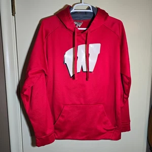 ProEdge Wisconsin Badgers Size M (38/40) Hoodie Sweatshirt with Pocket - Picture 1 of 13