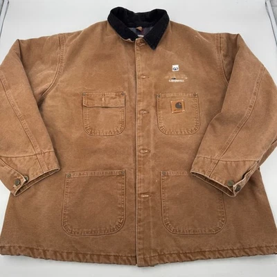 Carhartt Workwear Chore Coat Jacket Mens 2XL Brown Blanket Lined C02 BRN - Image 1 of 4
