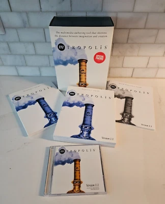 RARE VTG m Tropolis Multimedia Authoring Tool v 1.1 Manuals & 3.5" Disks MAC - Image 1 of 4