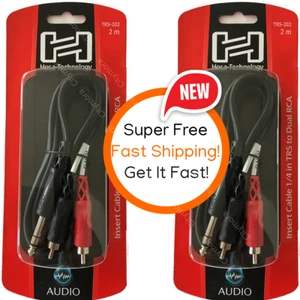 2 Pack Hosa TRS-202 6.56 ft Channel Insert Mixer Cable 1/4" in TRS to Dual RCA - Picture 1 of 6