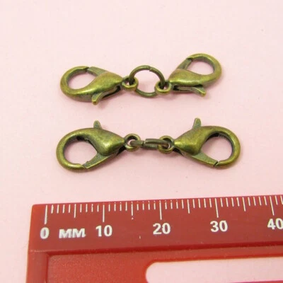 Bronze or Silver Double Lobster Claw Clasp Chain Extender for Bracelet Necklace - image 1 of 2