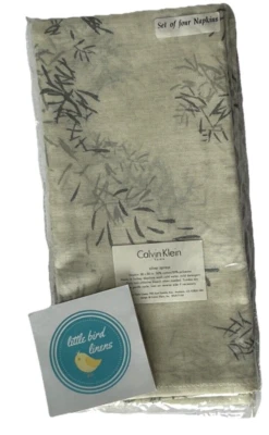 Juego/ 4 Servilletas de Cena Calvin Klein Plata Spray Crema Plata Gris Nuevo 20 x 20 Foto 1 de 4
