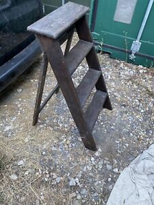 Antique Wooden Metamorphic Library Steps / Stool / Ladder