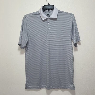 Camisa polo de golf Slazenger para hombre mediana blanca a rayas manga corta Foto 1 de 4
