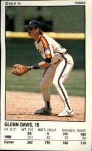 1991 Panini Stickers Baseball Card #19 Glenn Davis