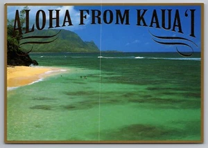 Secret Beach Aloha From Kauai Kalihiwai Hawaii HI postcard E1 - Picture 1 of 2