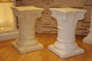 1 x Standsäule Beistelltisch Säule Blumensäule Blumenständer Stein Fossil Marmor - Bild 1 von 30