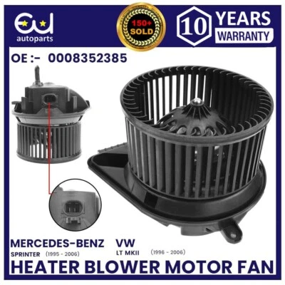 HEATER BLOWER MOTOR FAN FOR MERCEDES-BENZ SPRINTER 2T 3T 4T VW LT MK2 1995-2006 - image 1 of 4