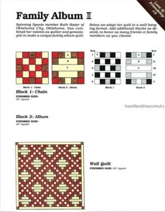 Family Album  Spinning Spools Wall Quilt Pattern w/ Flexible Plastic Template - Picture 1 of 1