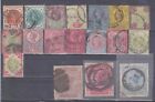 (F14-8) 1893-8  Great Britai 18 Stamps 1/2D To 10/- 10/- Has Corner Repair  Jp12