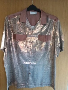 Asos Design Mens/unisex S/S Shirt Size M Metalic Snakeprint Print Polyeste BNWOT - Picture 1 of 16