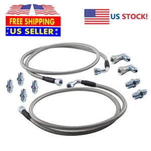 SS Braided Transmission Cooler Hose Lines Fittings TH350/700R4/TH400 52" Length - Picture 1 of 11