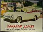 1962-1963 Sunbeam Alpine Roadster Brochure Folder 1.6 Liter Excellent Original