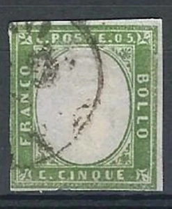 1855/63 REGNO DI SARDEGNA 5 CENTESIMI NR. 13E USATO ANTICHI STATI ITALIANI  (59) - Foto 1 di 2