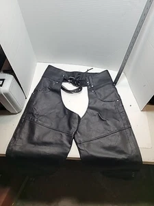 Gorras de moto Alpha Cycle Gear de cuero negro para hombre - talla 36 - Imagen 1 de 4