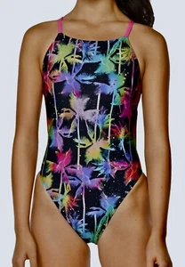 SPEEDO Printed Strappy Fixed Back Party Palm Eco Cheeky Swim Suit Female 2 / 28 - Picture 1 of 6