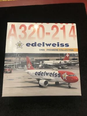 **Rare ** Airbus A320-214 EDELWEISS , 2001 HB-IHY Dragon Wings 1:400, 55302 - Image 1 of 4