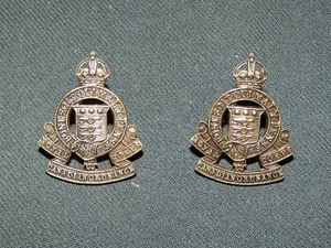 WW2 & 50s Royal Canadian Ordnance Corps Brass Collar Badges (Pair) - Picture 1 of 2