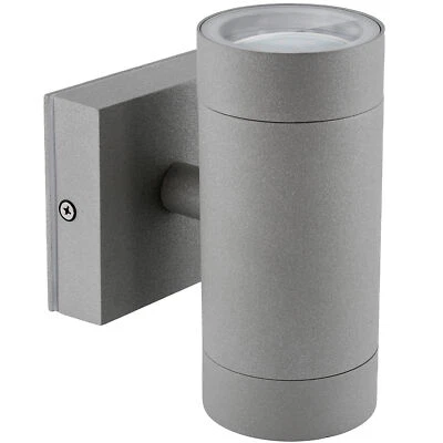 Wandleuchte Up & Down Außenleuchte Wand grau 2x LED GU10 5W warmweiß - Bild 1 von 4