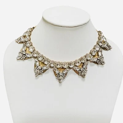 J экипажа со стразами ожерелье свадьбы взлетно-посадочной полосы заявление прозрачные кристаллы золотой нагрудник - Изображение 1 из 4