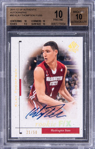 2011-12 SP Authentic Auto 90 Klay Thompson BGS 10 10
