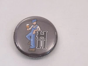 BEER BUTTON Pinback ~*~ HAYMARKET Pub & Brewery ~ Chicago Illinois Micro Brewing - Picture 1 of 3