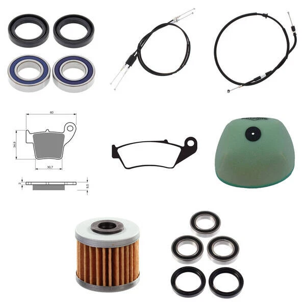 Kit de revisión (filtro pastillas freno cables rodamientos) apto para HONDA CRF450R 2015 2016 Foto 1 de 1