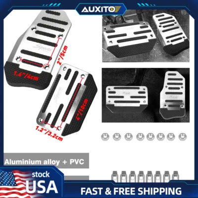 Universal Silver Non Slip Automatic Brake Gas Foot Pedal Pad Accessories Cover - Image 1 of 4