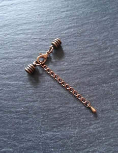 5 Antique Copper Alloy End Cap Sets for 4mm Cord with Extender (4.5mm caps) UK - Picture 1 of 7