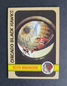 Tarjeta Topps firmada por Keith Magnuson 1972-73 firmada dos veces - Imagen 1 de 2