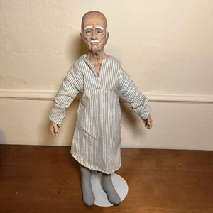 15.5” Large OOAK Hand Painted Artisan Doll, Detailed Old Man In Night Shirt Rate - Picture 1 of 17