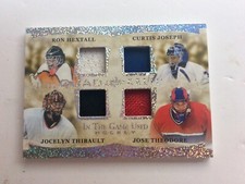 2023  LEAF IN THE GAME-USED HOCKEY QUAD RELIC  HEXTALL/CUJO/THEODORE