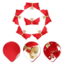 24pcs Christmas Bows w/ Bells Bowknot Ornament Craft Decor Hanging Gifts