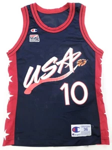 Rare Vintage CHAMPION Reggie Miller Dream Team USA Basketball Jersey 90s Blue 36 - Picture 1 of 10