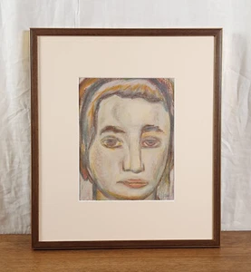 Retrato femenino, pintura pastel original, artista Kozlyanin - Imagen 1 de 8