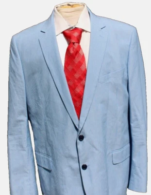 Blazer Stafford azul y blanco a rayas 100 % algodón para hombre talla 46R (NO seersucker) Foto 1 de 4