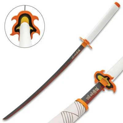 40" Kyojuro Rengoku Demon Slayer Sword Katana Anime Cosplay Carbon Steel Blade