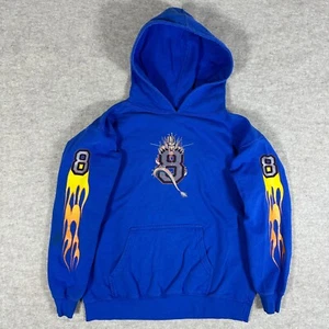 Vintage Y2K G Merch Dragon Distressed Hoodie YOUTH Large Blue - Picture 1 of 11