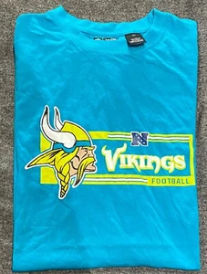 Minnesota Vikings Teal Blue Logo Short Sleeve T-Shirt Mens size XLT - Picture 1 of 2