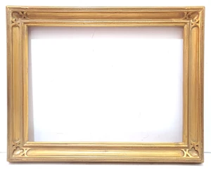 12 X 16 ART DECO CLOSED CORNER SCOOP GOLD LEAF 2" WIDE STANDARD PICTURE FRAME - Picture 1 of 9