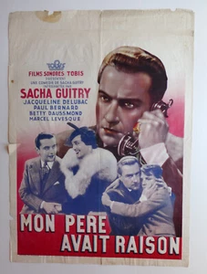 Mon pere avait raison Sacha Guitry affiche cinema originale 60x80 ref 1 - Imagen 1 de 2