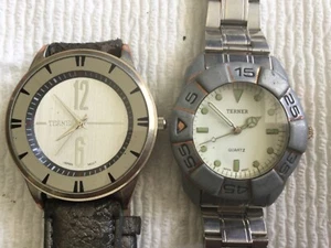 LOT OF 2 BIJOUX TERNER MENS WATCHES FOR PARTS REPAIR - Picture 1 of 7