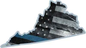 Calcomanía de línea azul delgada del estado de Virginia pegatina de bandera estadounidense hecha jirones VAR - Imagen 1 de 1